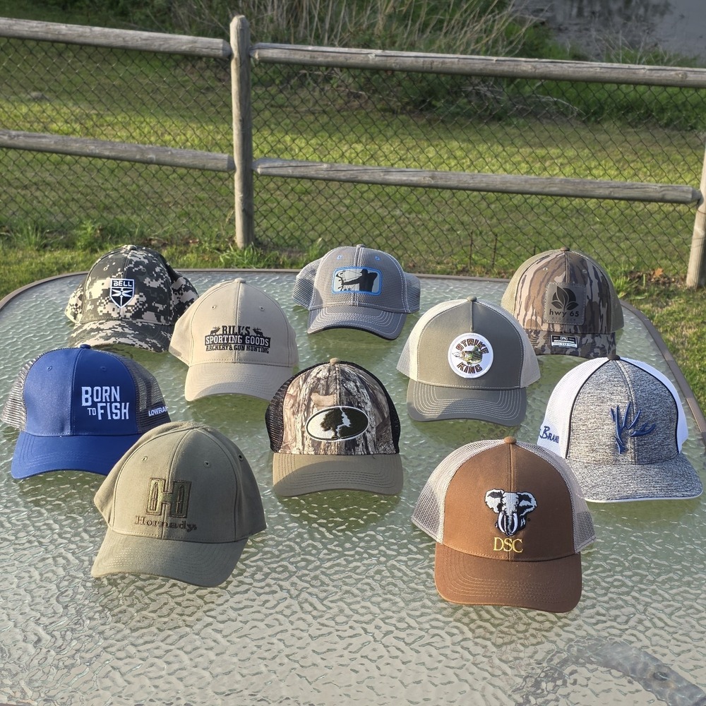 Lot Of‎ 10 Hunting,Fishing,Bow,Camo Hats/Caps Mossy Oak Good Condition